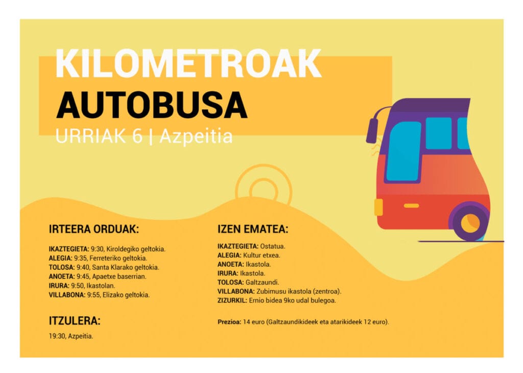 Etorri Kilometroak ikastolen jaira autobusez Tolosaldetik 1