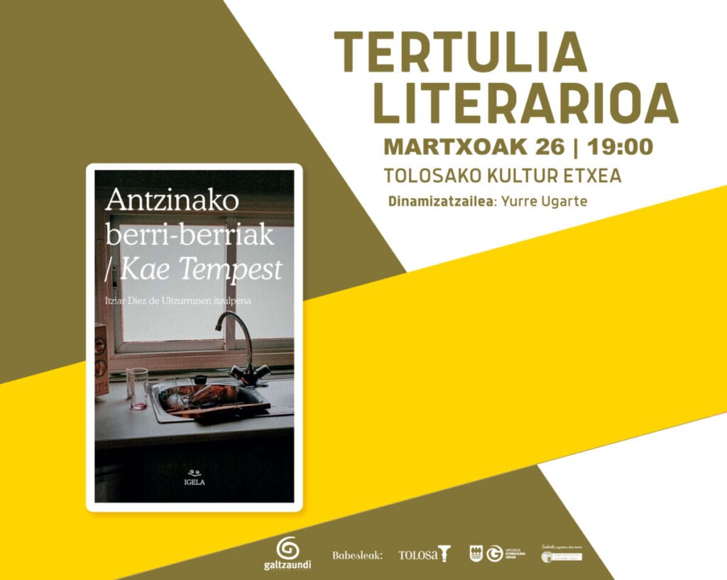 'Antzinako berri-berriak' narratiba izango da irakurgaia martxoko Tertulia Literarioan 1