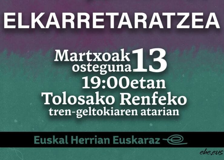 Galtzaundik bat egiten du EHEk Tolosan deitutako elkarretaratzearekin 1