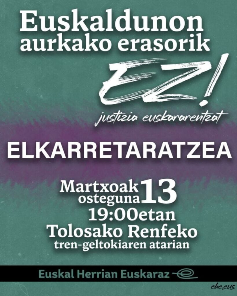 Galtzaundik bat egiten du EHEk Tolosan deitutako elkarretaratzearekin 3